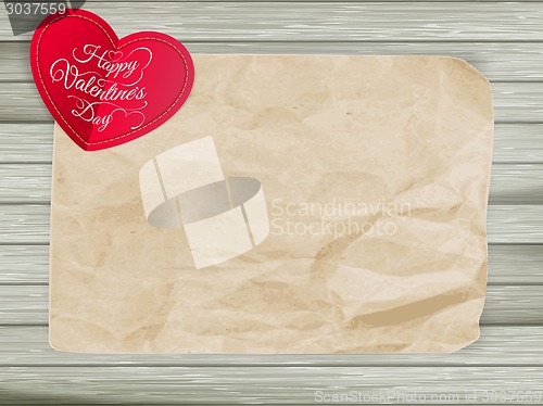 Image of Red hearts on vintage paper background. EPS 10