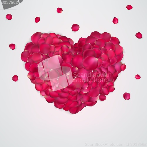 Image of Heart of red rose petals. EPS 10