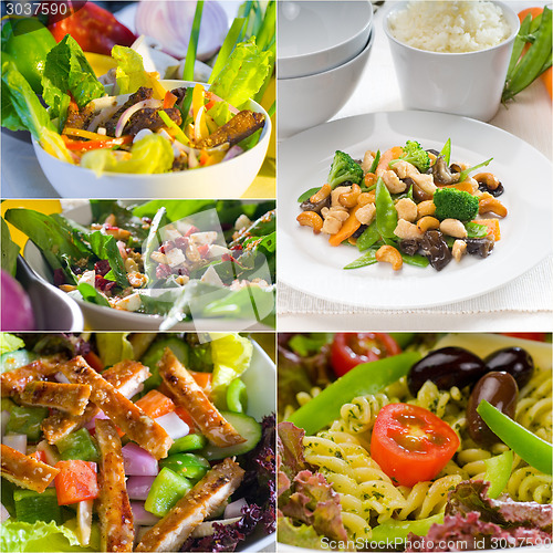 Image of salad collage composition nested on frame