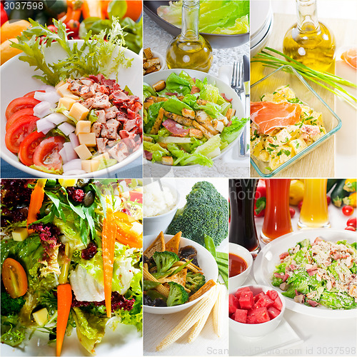 Image of salad collage composition nested on frame