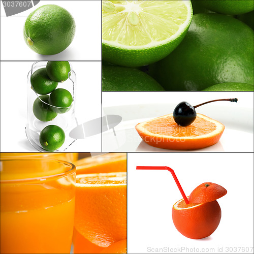 Image of citrus fruits collage