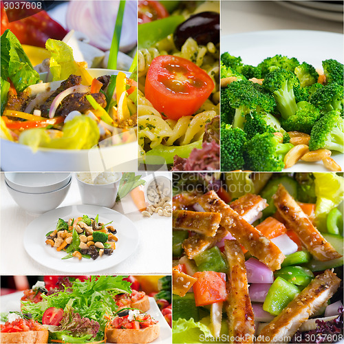 Image of salad collage composition nested on frame
