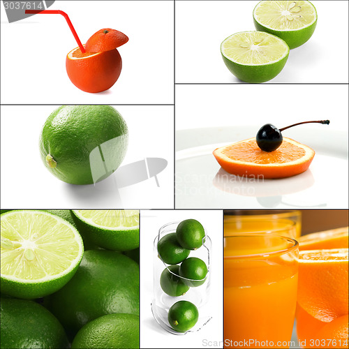 Image of citrus fruits collage