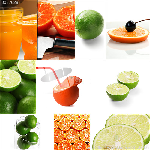 Image of citrus fruits collage