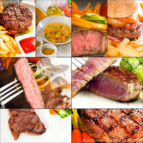 Image of beef dishes collage