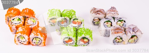 Image of three sushi rolls 