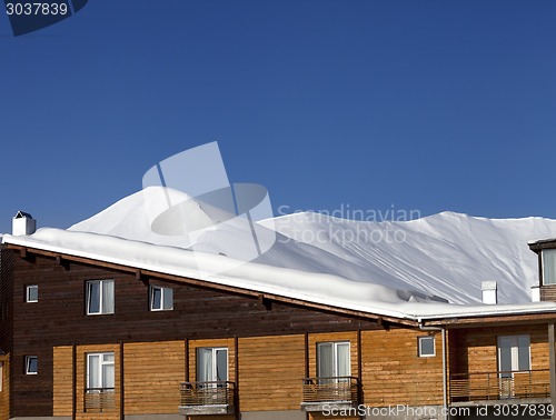 Image of Hotel in snow at winter mountains