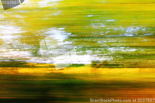 Image of spring motion blur from the train 