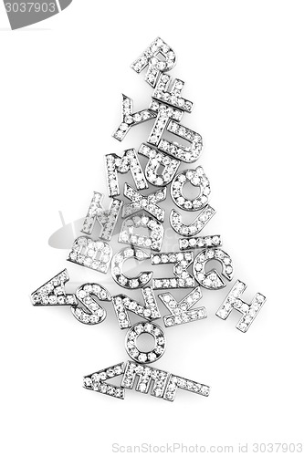 Image of christmas tree from briliant letters