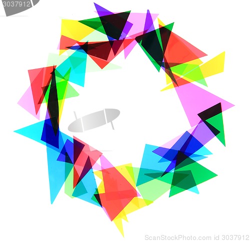 Image of texture from color plastic triangles 