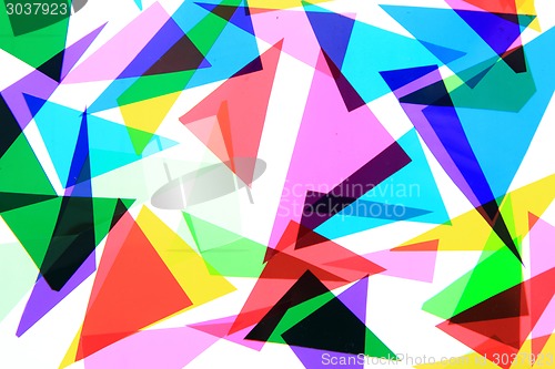 Image of texture from color plastic triangles 