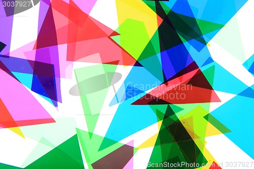 Image of texture from color plastic triangles 