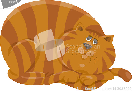 Image of fat cat character cartoon illustration
