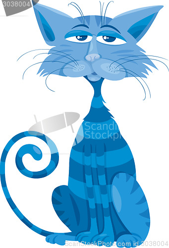 Image of blue cat character cartoon illustration