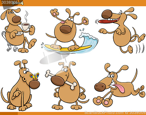 Image of dogs characters cartoon set