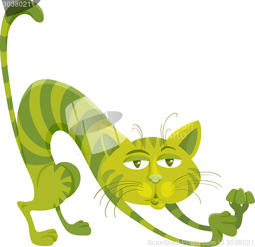 Image of green cat character cartoon illustration