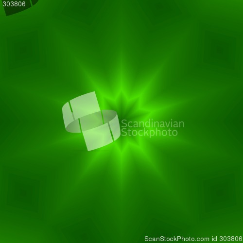Image of green ten point star design