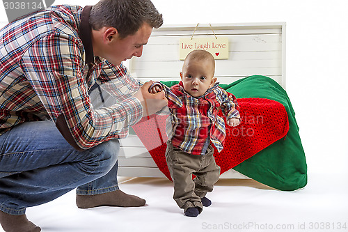 Image of Baby boy with his father