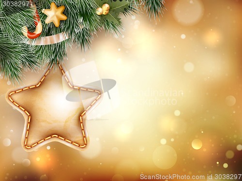 Image of Christmas decoration with fir branches. EPS 10