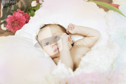 Image of baby in bed