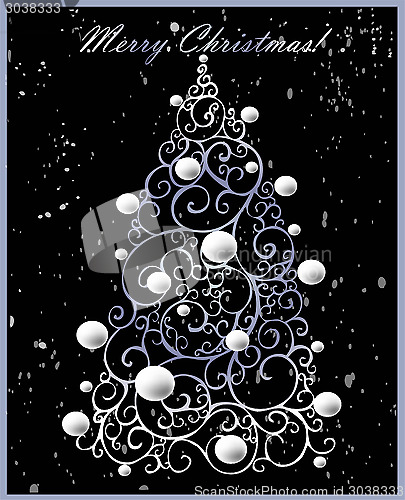 Image of Christmas card.    Christmas background with christmas tree.