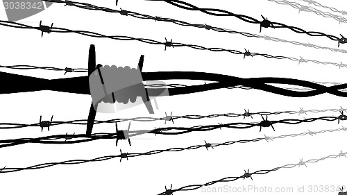 Image of Silhouette of Barbed wire.