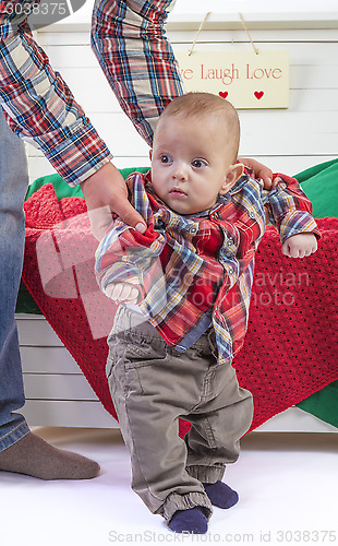 Image of Baby boy with his father