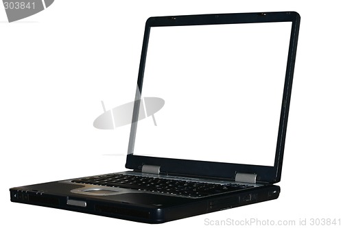 Image of Isolated laptop with white screen - can be used as a base for more complex illustrations