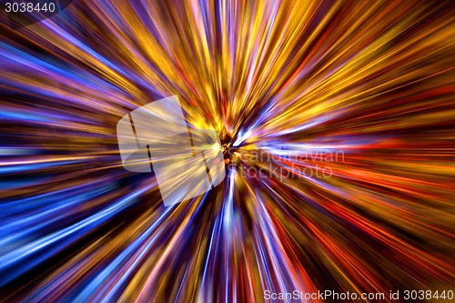 Image of abstract christmas lights explosion