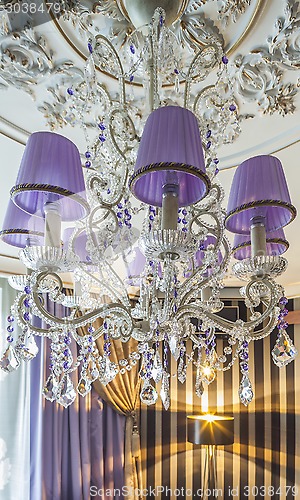 Image of crystal chandelier with shade