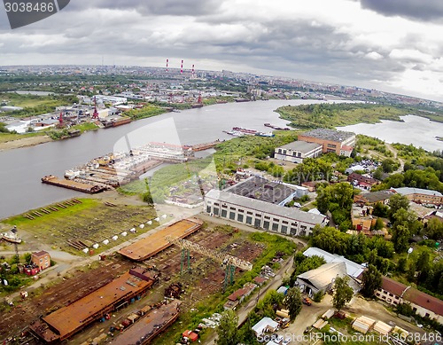 Image of Aerial view on Tyumen Repair Yard. Russia