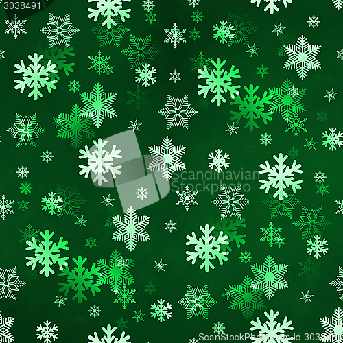 Image of Dark Green Snowflakes