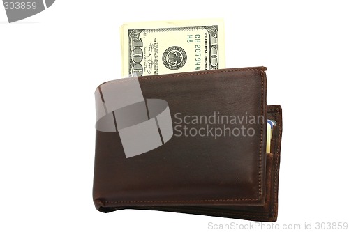 Image of Wallet with 100 Dollar bills