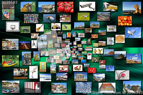Image of A many variety of photos as background