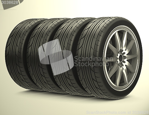 Image of The car tires