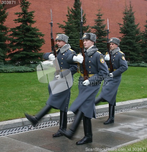 Image of Honor guard on the Tomb of the Unknown Soldier in Moscow