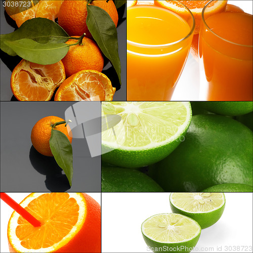 Image of citrus fruits collage