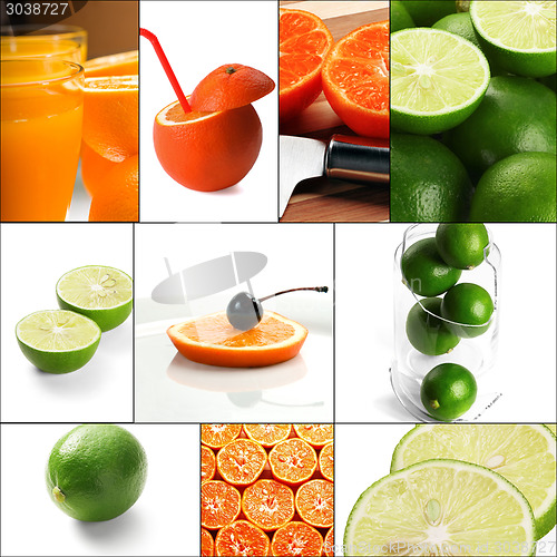 Image of citrus fruits collage