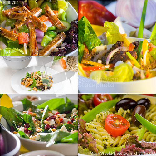 Image of salad collage composition nested on frame