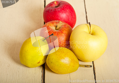 Image of fresh fruits apples and  pears
