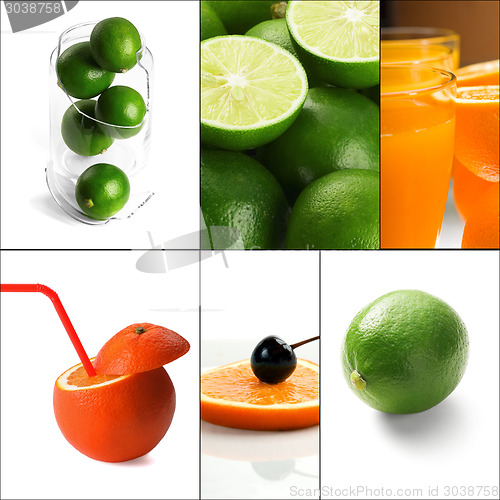 Image of citrus fruits collage