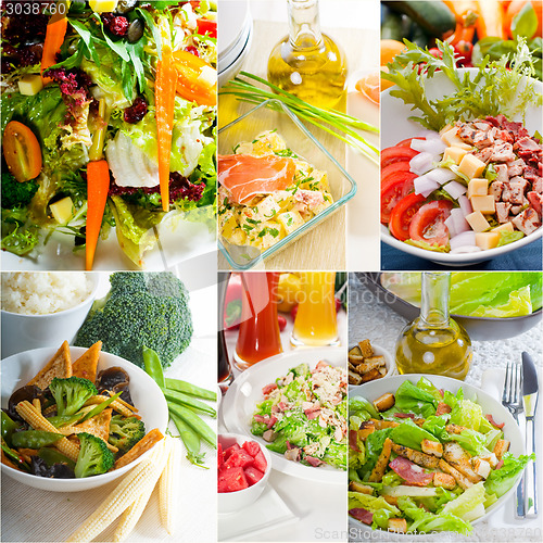 Image of salad collage composition nested on frame