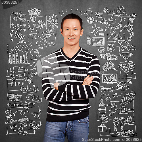 Image of Young man life concept