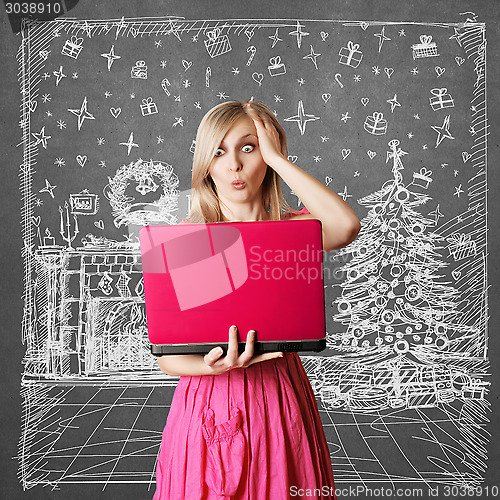 Image of Woman Looking For Christmas Gifts