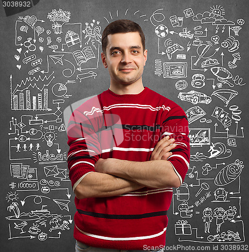 Image of Young man life concept