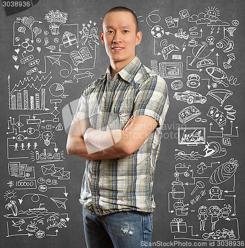 Image of Young man life concept
