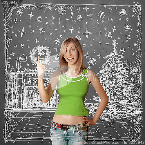 Image of Woman Looking For Christmas Gifts