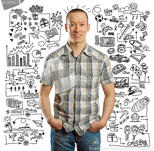 Image of Young man life concept