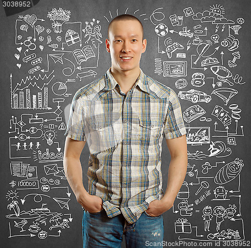 Image of Young man life concept