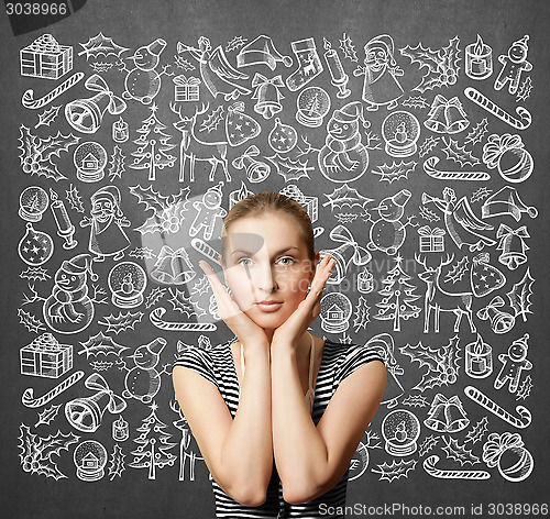 Image of Woman Looking For Christmas Gifts